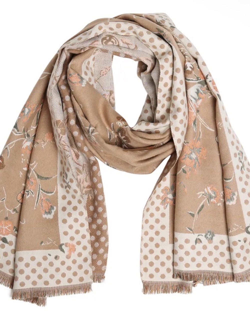 NWT Floral Polka Dot Viscose Scarf Wrap